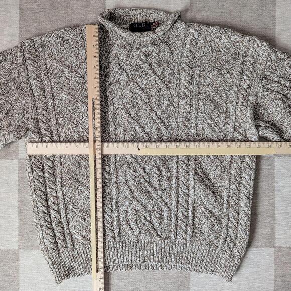 SOLD Vintage 90s chunky knit cotton & wool rolled neck sweater - Picture 4 of 6